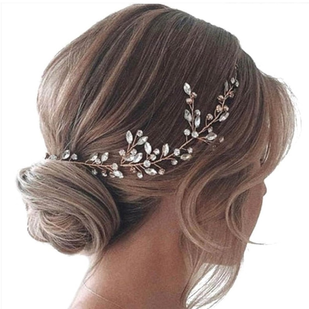 Wedding Bridal Hair Crystal Rhinestone Jewel Gem Boho Silver Vine Hair Piece
